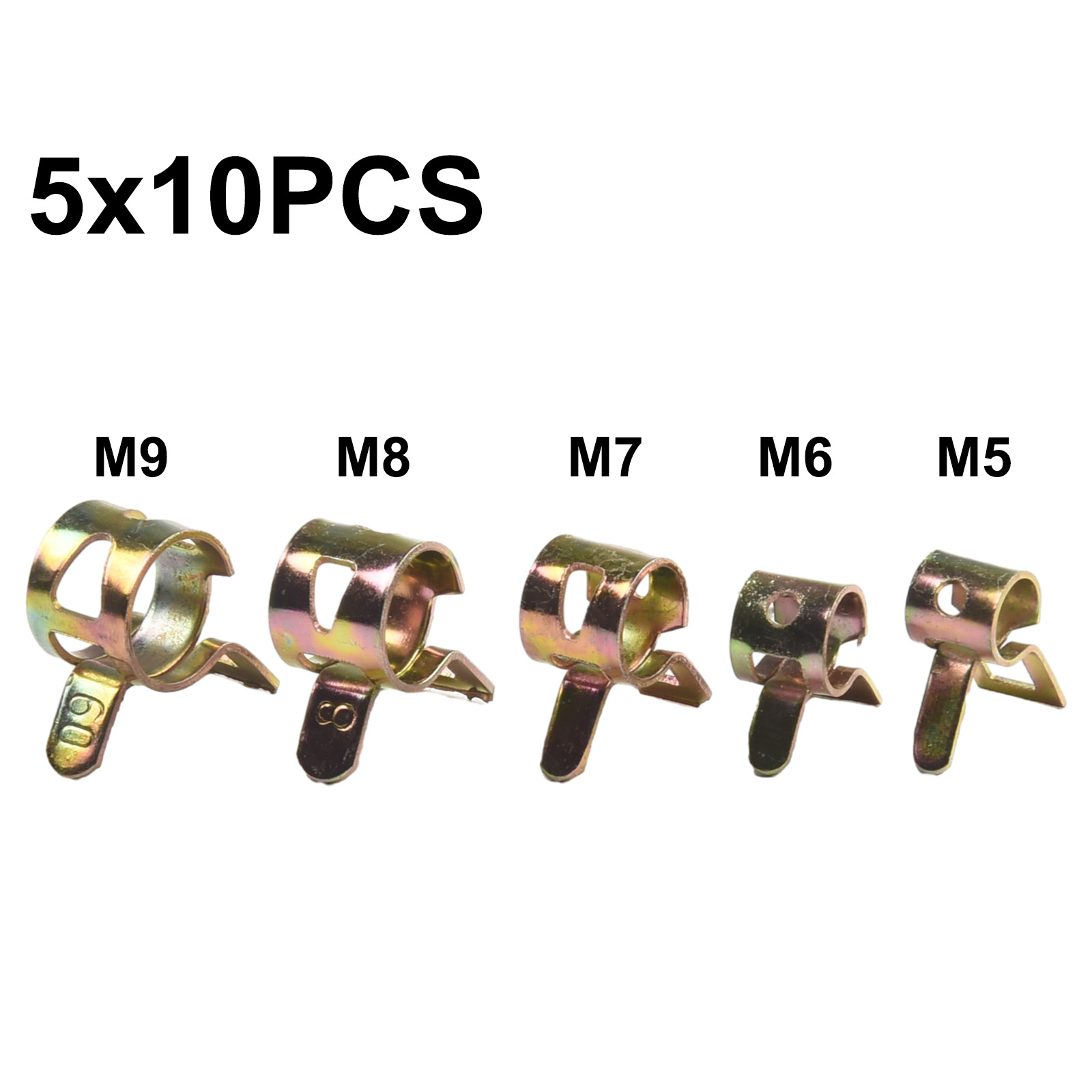 Hose Clamp Assorted - エアチューブクランプ詰め合わせクリップセットツール 50 個チューブ 65Mn スプリング鋼アクセサリーホースキットライン部品交換
