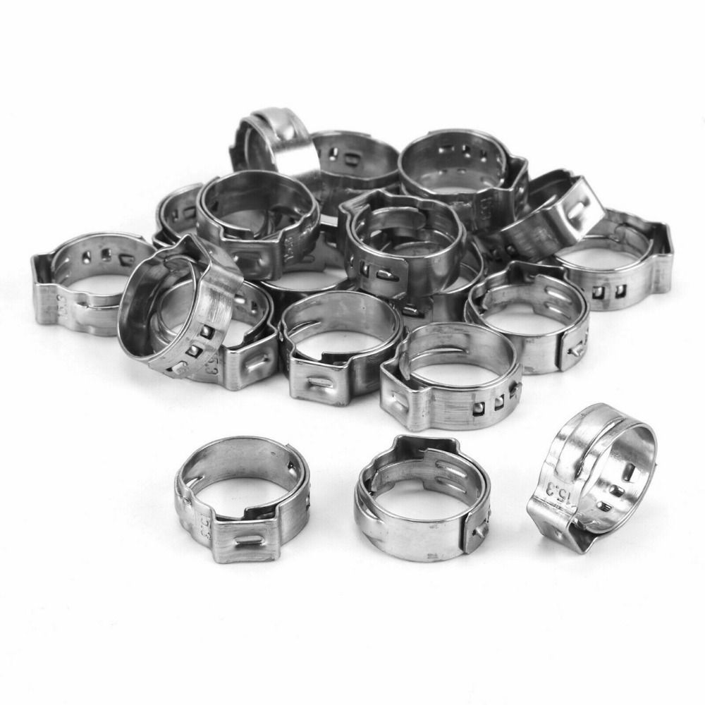 Hose Clamp Assorted - 10 個 5.3-31 ミリメートルホースクランプ片耳無段階固定パイプクリップ 304 ステンレス鋼詰め合わせキットパイプフープ燃料チューブ水道管