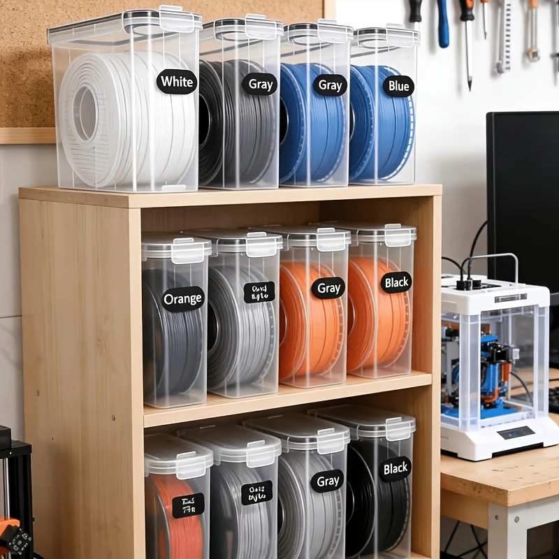 Home Improvement Binford Tools - 3Dプリントフィラメント乾燥キャビネット、防湿気密透明防塵収納ボックス（ワークショップ用シール付き）