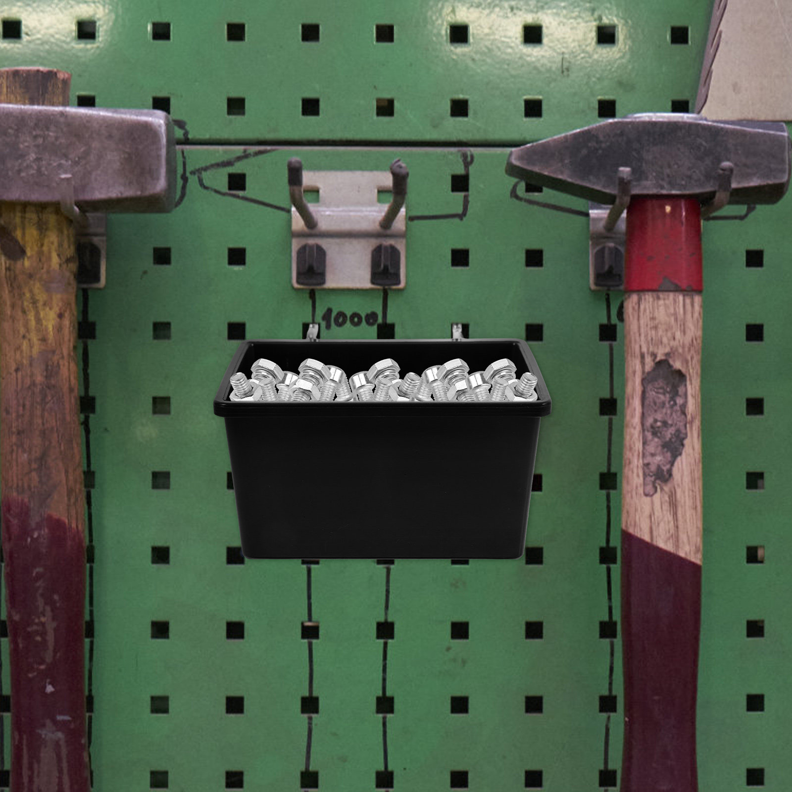 6個セット ペグボード用ビン プラスチック製収納バスケット  - Home Improvement Binford Tools のレビューと価格