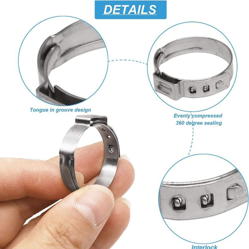 170個入りシングルイヤーホースクランプ、11種類のサイズ（ - Hose Clamp Assorted のレビューと価格