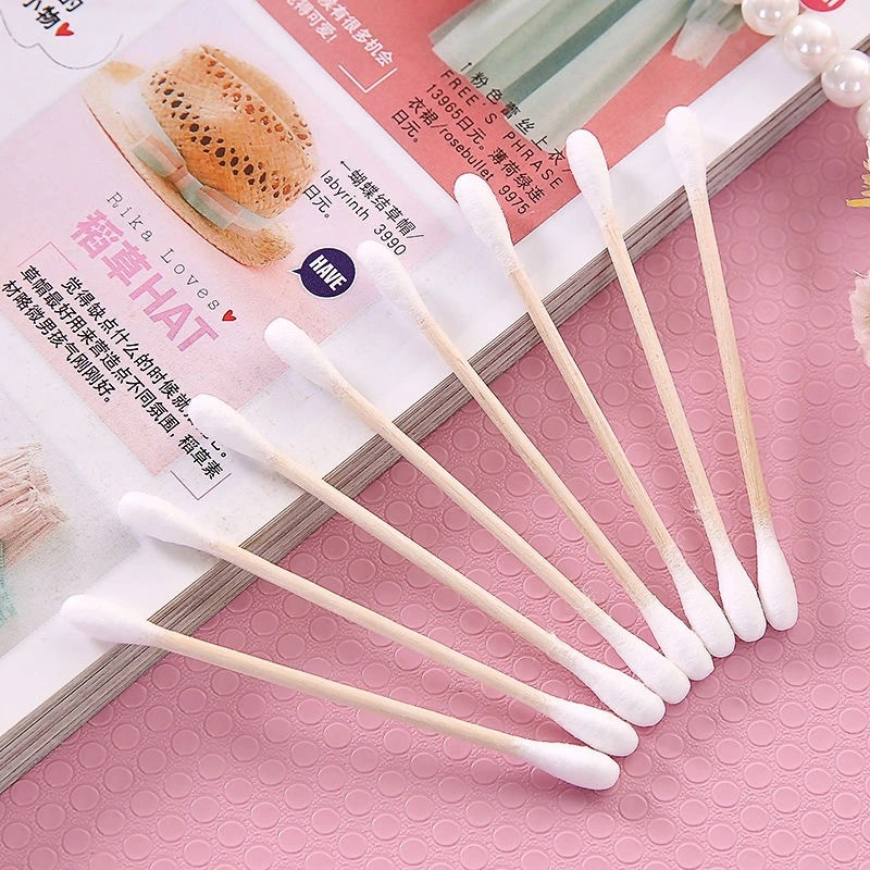 500 個ダブルヘッド木製綿棒鼻耳クリーニング女性メイクツー - Wood Filler Stick のレビューと価格