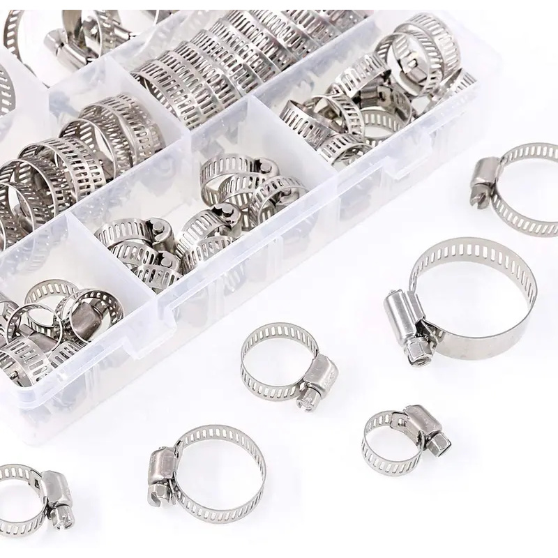 60個入り 燃料噴射ホースラインクランプ ステンレス製 調整 - Hose Clamp Assorted のレビューと価格