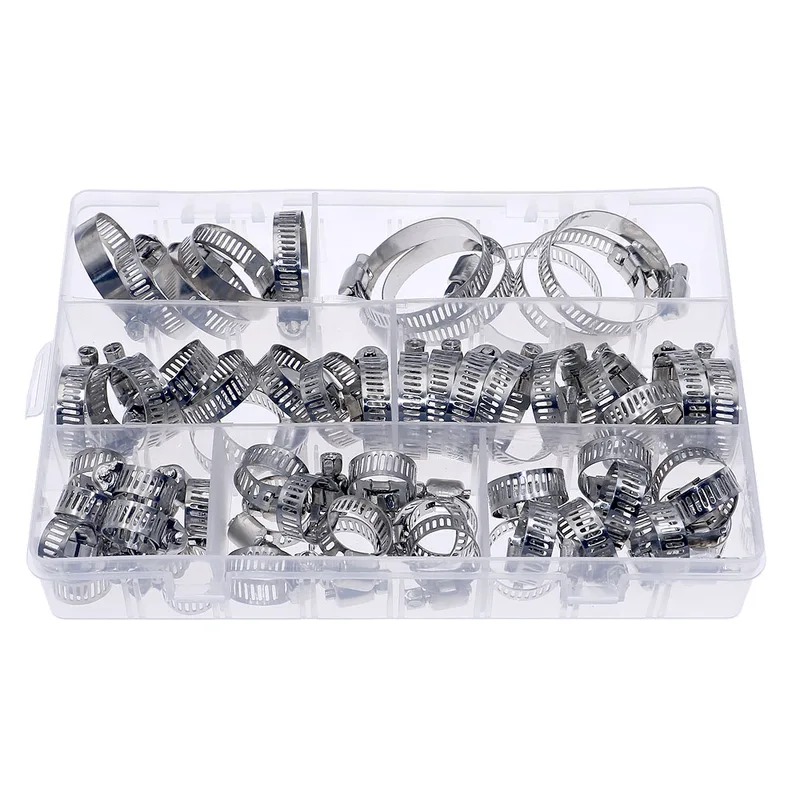 60個入り 燃料噴射ホースラインクランプ ステンレス製 調整 - Hose Clamp Assorted のレビューと価格