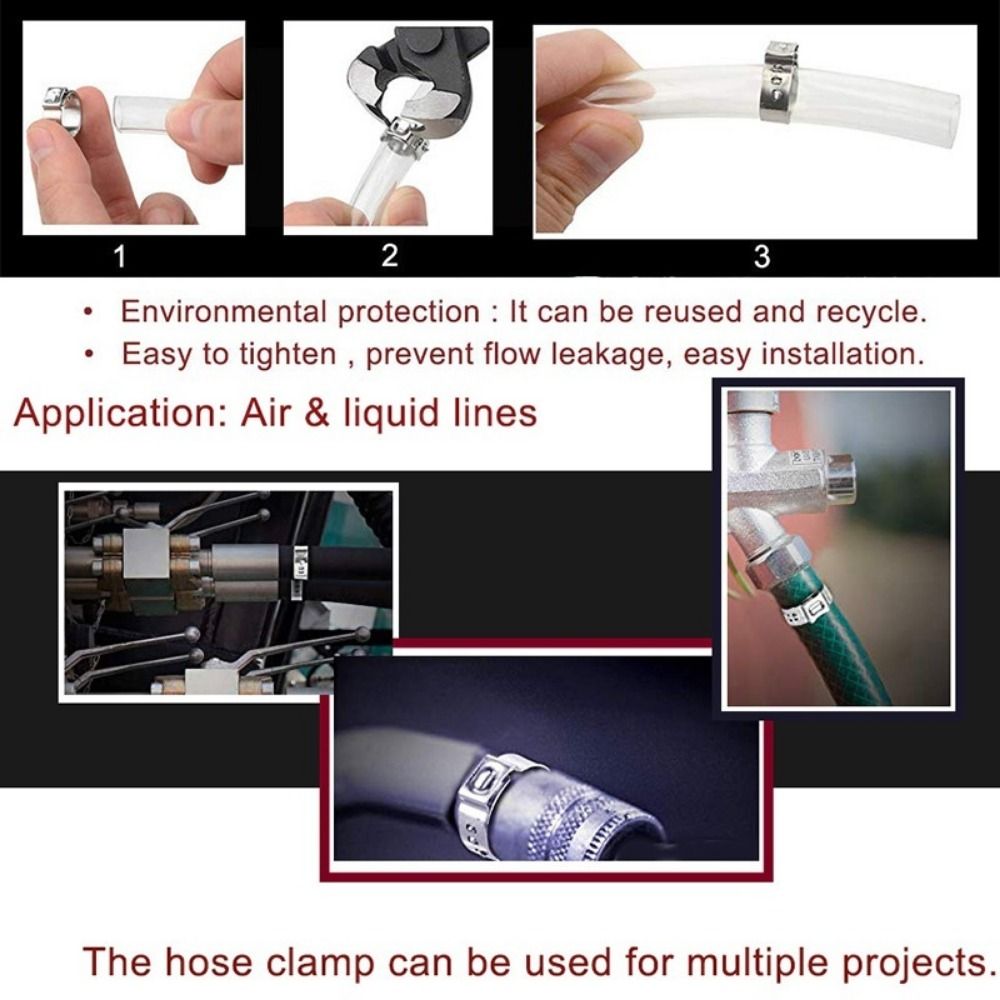 10 個 5.3-31 ミリメートルホースクランプ片耳無段階 - Hose Clamp Assorted のレビューと価格