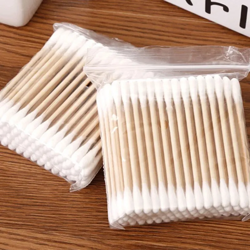500/1000 個ダブルヘッド綿棒女性メイク綿棒先端木製ス - Wood Filler Stick のレビューと価格